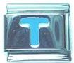 Light blue letter T - Italian charm - Click Image to Close